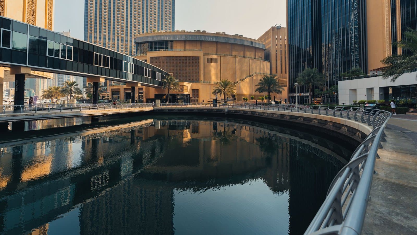 Dubai waterfront promenade and residential towers